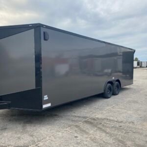 8.5ft x 28ft Enclosed Cargo Trailer | Charcoal Grey | Blackout