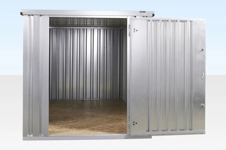 4m x 2.1m Flat Pack Container Store – Galvanised - Image 4