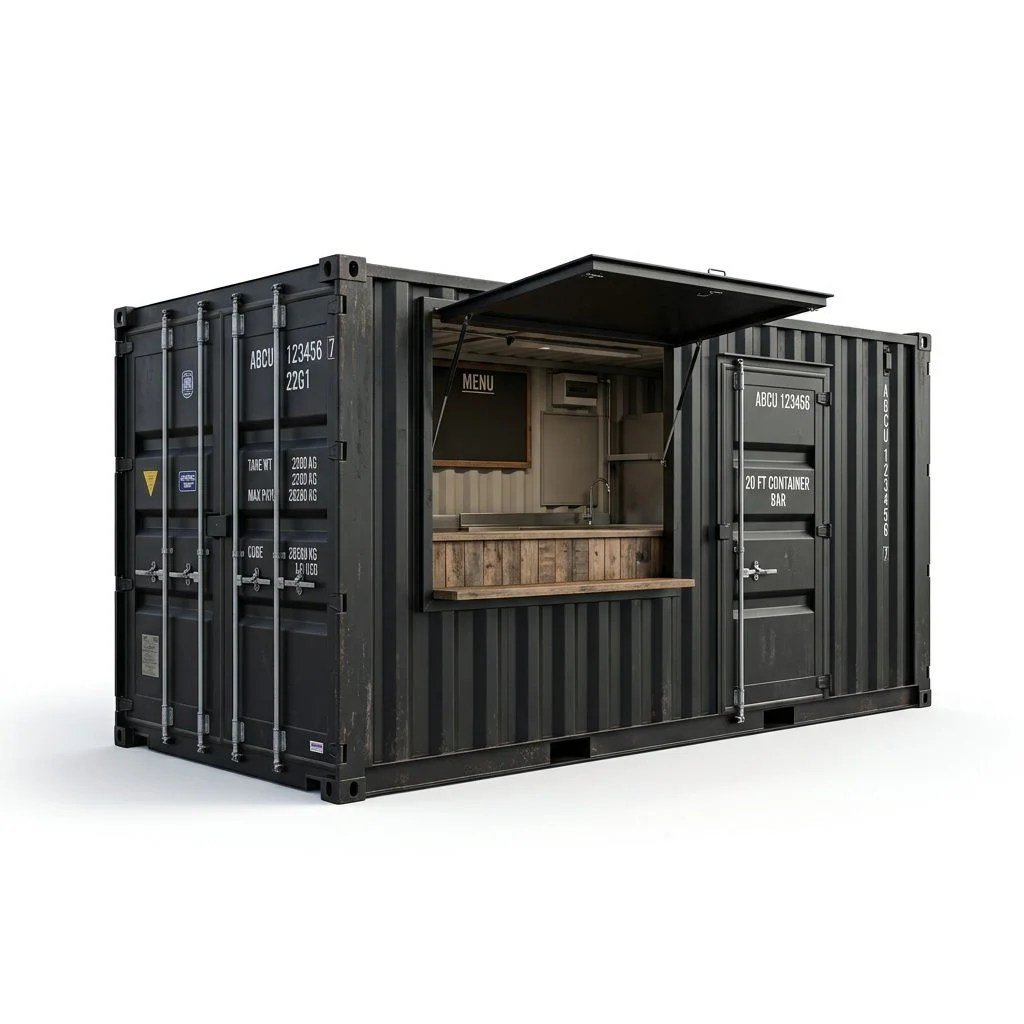 20ft Container Bar Concession Container – Converted – Black